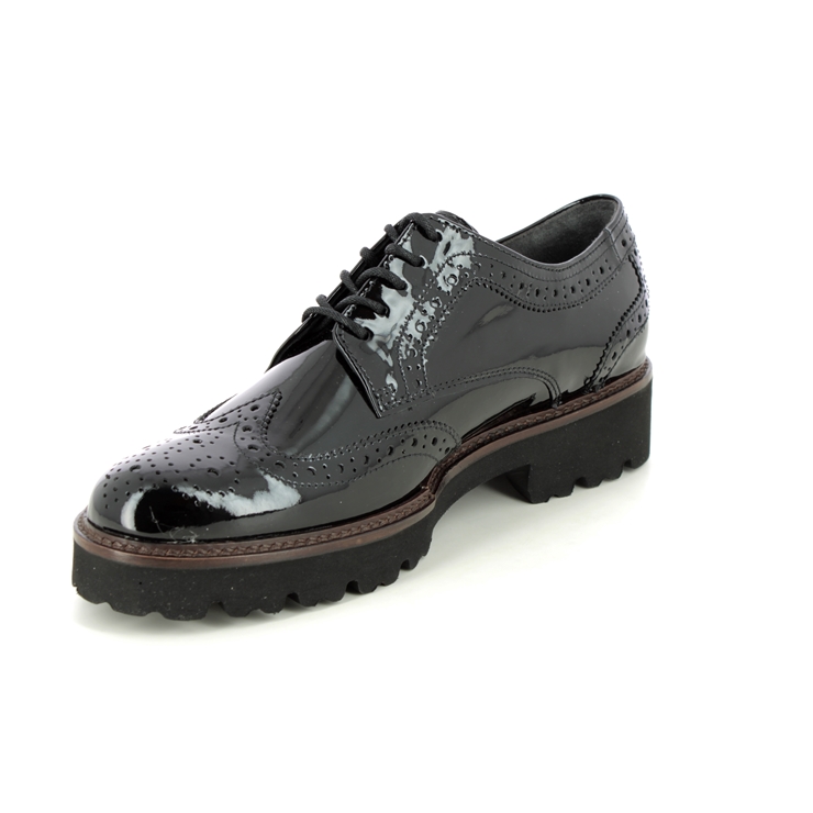 Gabor Sweep Portland Black Patent Leather Womens Brogues 05.244.97