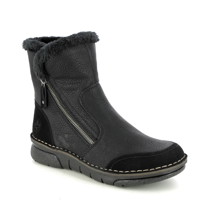 Rieker 73371-00 Black Womens ankle boots