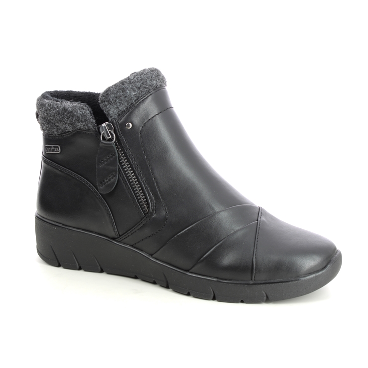 Jana Boczip Wide Tex Black Womens Ankle Boots 26461-41-001