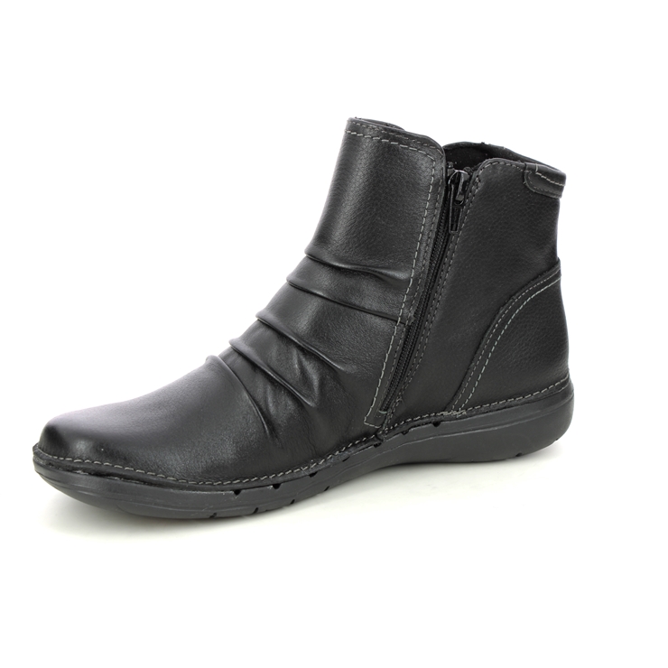 Clarks Un Loop Top Black leather Womens Ankle Boots 6867-34D