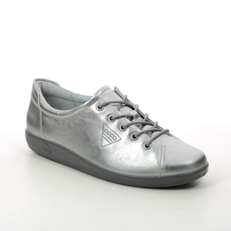 ECCO Soft Silver Leather lacing shoes