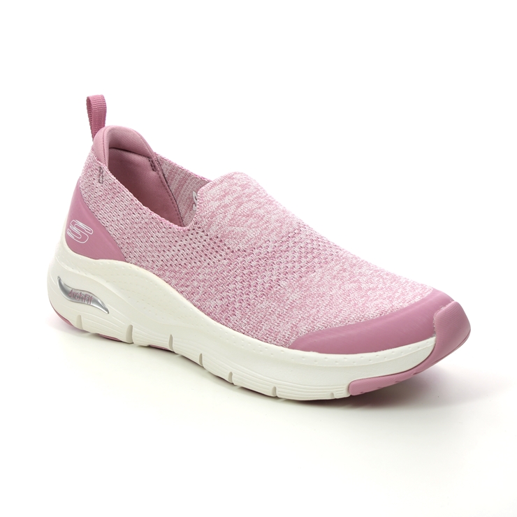 Skechers Arch Fit Slip On MVE Mauve Womens trainers 149563