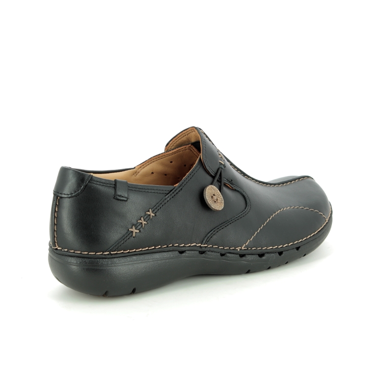 Clarks Un Loop Black Womens Comfort Slip On Shoes 1283-74D