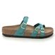 Birkenstock Slide Sandals - Turquoise - 1026304/94 FRANCA BRAIDED