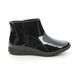 Clarks Girls Boots - Black patent - 628486F ETCH GLOW K