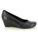 Clarks Wedge Shoes - Black leather - 301175E FLORES TULIP