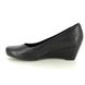 Clarks Wedge Shoes - Black leather - 301175E FLORES TULIP