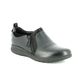 Clarks Comfort Slip On Shoes - Black leather - 3701/75E UN ADORN ZIP