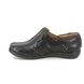 Clarks Comfort Slip On Shoes - Black leather - 128375E UN LOOP WIDE