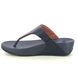 Fitflop Toe Post Sandals - Navy leather - 0188/A15 LULU LEATHER