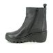 Fly London Wedge Boots - Black leather - P501250 BALE