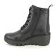 Fly London Wedge Boots - Black leather - P501329 BIAZ   BLU LACE