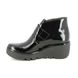 Fly London Wedge Boots - Black patent - P501397 BIRT   BLU