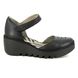 Fly London Wedge Shoes - Black leather - P501305 BISO WEDGE BLU
