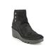 Fly London Wedge Boots - Black Suede - P501344 BROM   BLU