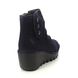 Fly London Wedge Boots - Navy Suede - P501344 BROM   BLU