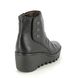 Fly London Wedge Boots - Black leather - P501344 BROM   BLU