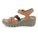 Fly London Wedge Sandals - Tan Leather - P501371 BYDE   BLU