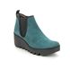 Fly London Wedge Boots - Petrol Suede - P501349 BYNE   BLU