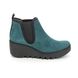 Fly London Wedge Boots - Petrol Suede - P501349 BYNE   BLU