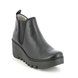 Fly London Wedge Boots - Black leather - P501349 BYNE   BLU