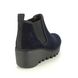 Fly London Wedge Boots - Navy Suede - P501349 BYNE   BLU