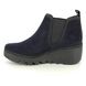 Fly London Wedge Boots - Navy Suede - P501349 BYNE   BLU