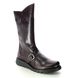 Fly London Mid Calf Boots - Wine leather - P142913 MES 2
