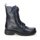Fly London Lace Up Boots - Navy Leather - P144893 REID   RONIN