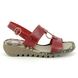 Fly London Wedge Sandals - Red leather - P500950 TACO