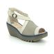 Fly London Wedge Sandals - Beige leather - P501163 YACE