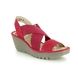 Fly London Wedge Sandals - Red leather - P500888 YAJI