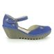 Fly London Wedge Shoes - BLUE LEATHER - P500016 YUNA