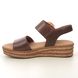 Gabor Wedge Sandals - Tan Leather - 44.550.24 ANDRE