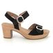 Gabor Wedge Sandals - Black Suede - 44.764.17 FANTASTICA