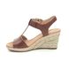 Gabor Wedge Sandals - Tan Leather  - 42.824.54 KAREN