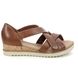 Gabor Wedge Sandals - Tan Leather - 42.782.53 TRUTH BACK-IN