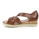 Gabor Wedge Sandals - Tan Leather - 42.782.53 TRUTH BACK-IN