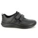 Hotter Riptape Shoes - Black leather - 3081/31 ENERGISE 2V