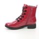Jana Lace Up Boots - Red patent - 25264/27505 SUNALKIRK WIDE