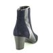 Relaxshoe Ankle Boots - Navy Patent-Suede - 460011/70 STRIPES
