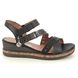Remonte Wedge Sandals - Black leather - D3064-01 BOUDASH