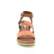 Remonte Gladiator Sandals - Orange Tan - D3052-38 BOUSTRAP WEDGE