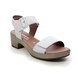 Remonte Wedge Sandals - White Leather - D0N52-80 FANTASTIC