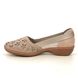 Rieker Comfort Slip On Shoes - Beige leather - 41356-60 DORIC OPEN