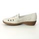Rieker Comfort Slip On Shoes - Off White Leather - 41365-60 DORIC