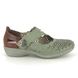 Rieker Mary Jane Shoes - Green Tan - 413G4-52 DORISBARCSY