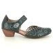 Rieker Comfort Slip On Shoes - Petrol leather - 43753-13 MIRCIRCLE
