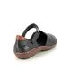 Rieker Closed Toe Sandals - Black leather - 44882-00 CINDI TBAR