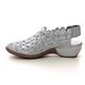Rieker Closed Toe Sandals - Silver Leather - 47156-40 FLORSINA